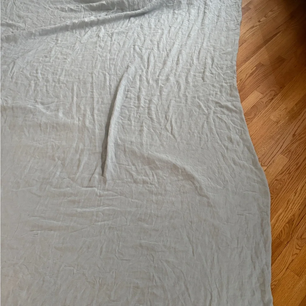 Crate&Barrel hemp natural fiber king duvet cover double sided
